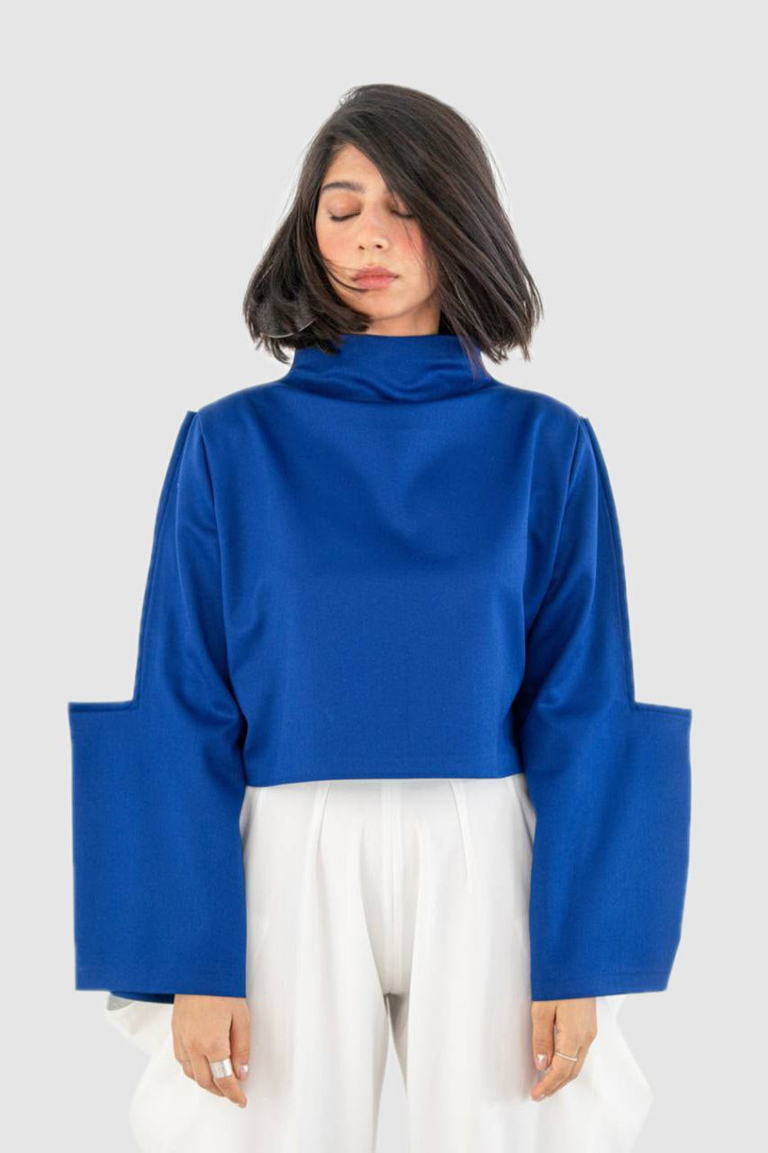 Persian Blue L Sleeve Blouse