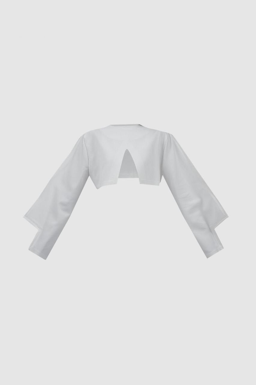 White Crop Triangle Blouse