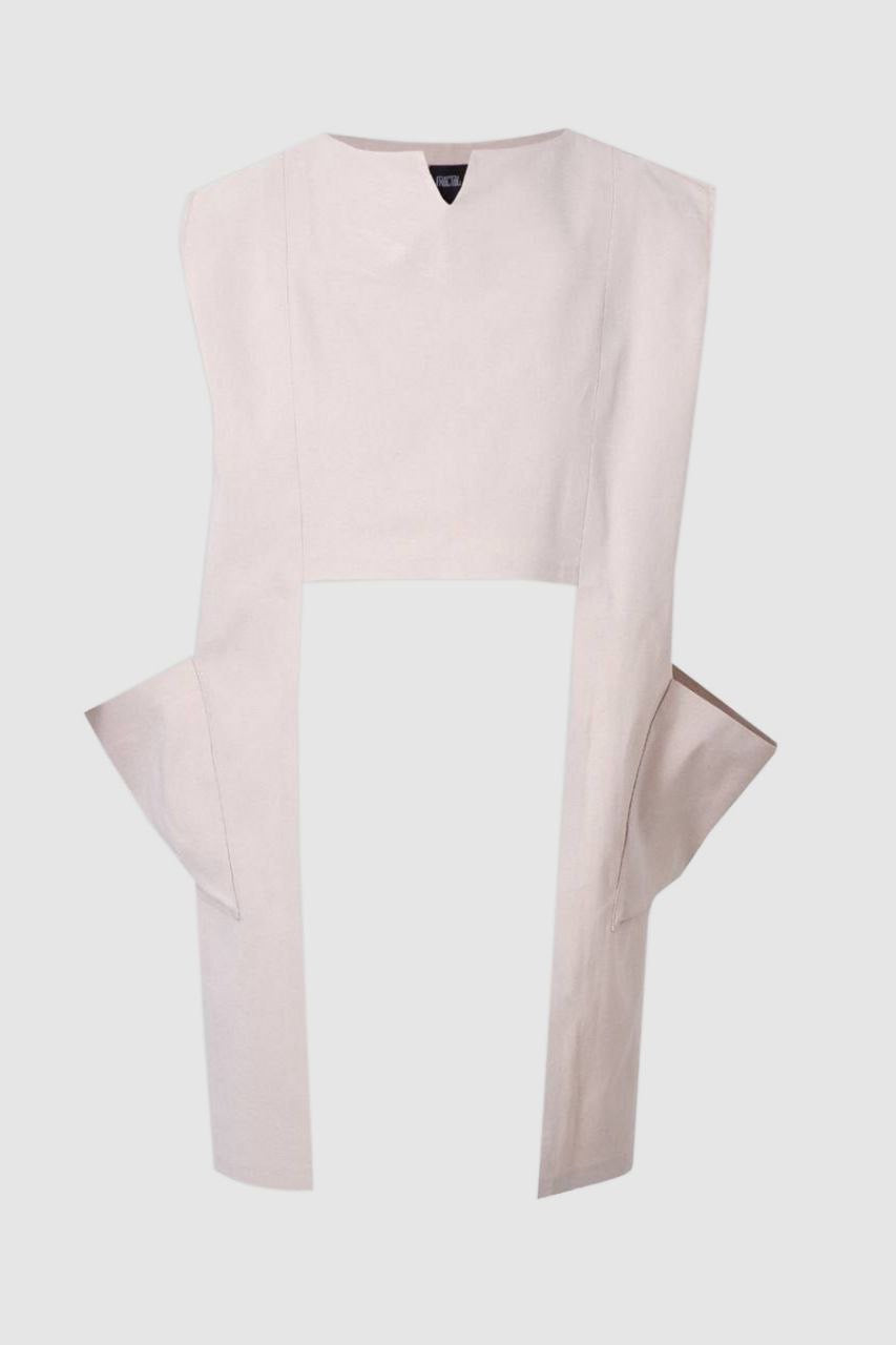 Beige Two Pocket Top