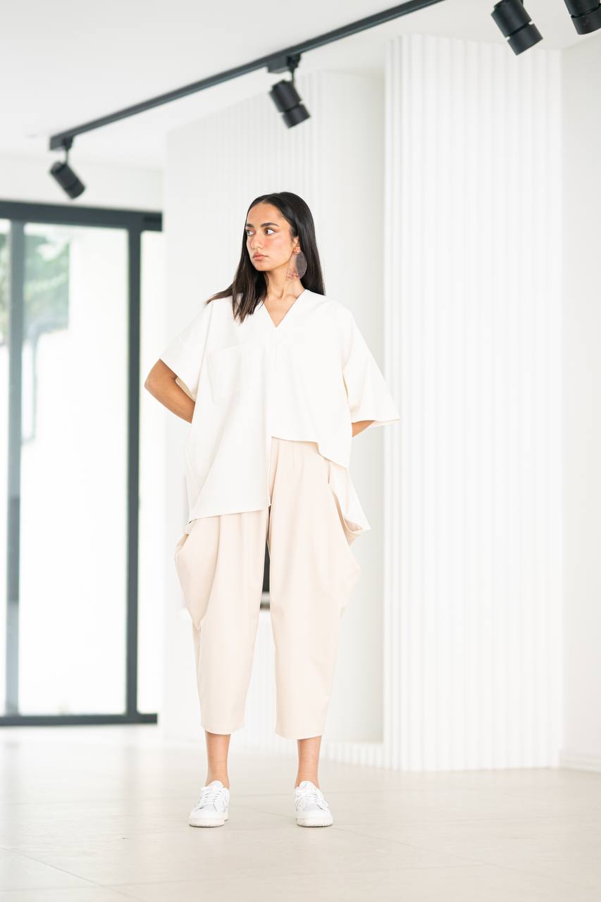 Cream Super Pocket Trousers