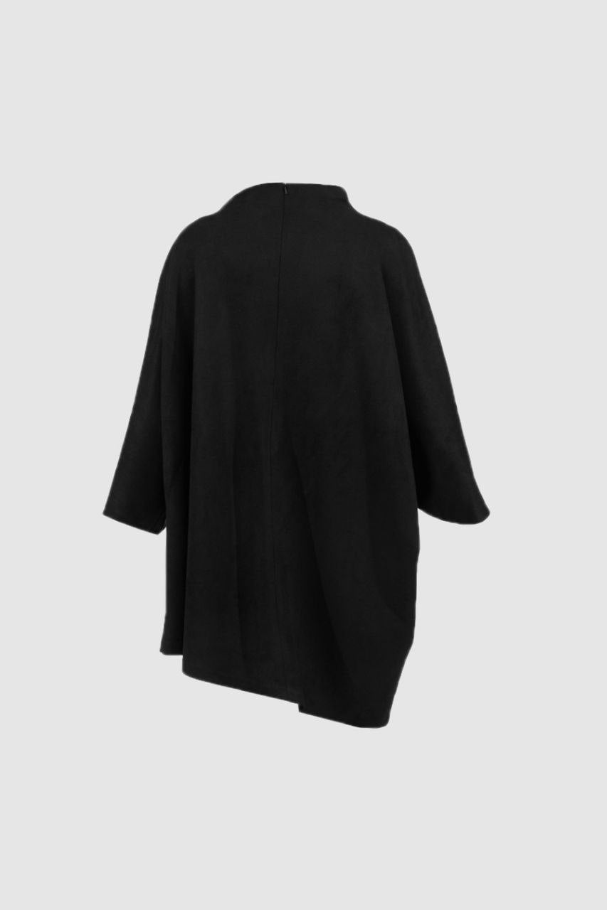 Black Suede Asymmetrical Dress