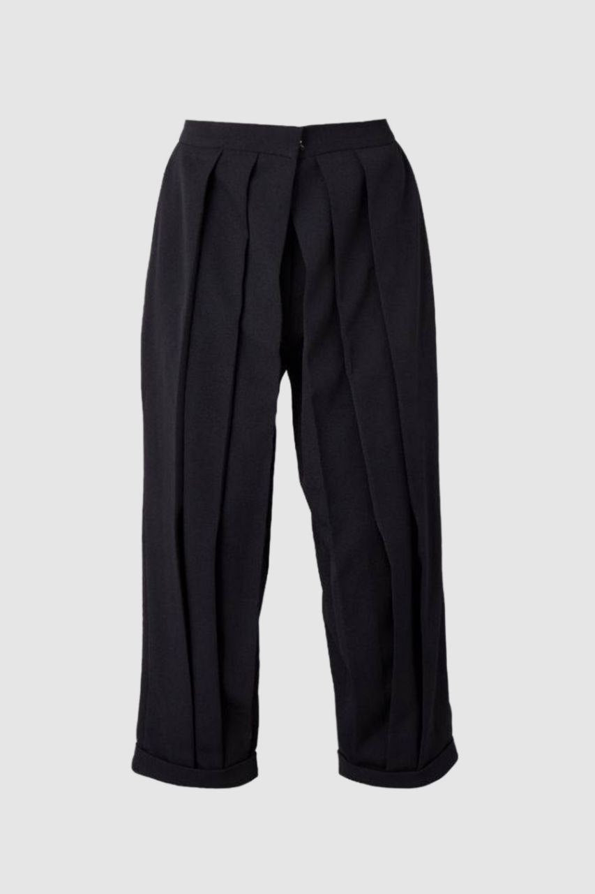 Black Super Pleated Trousers