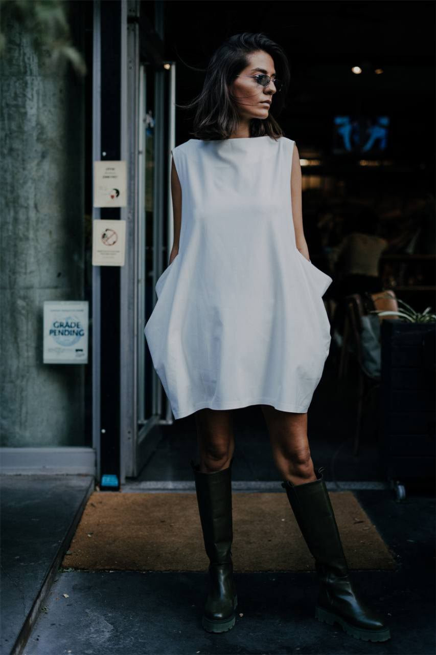 White Super Pocket Dress
