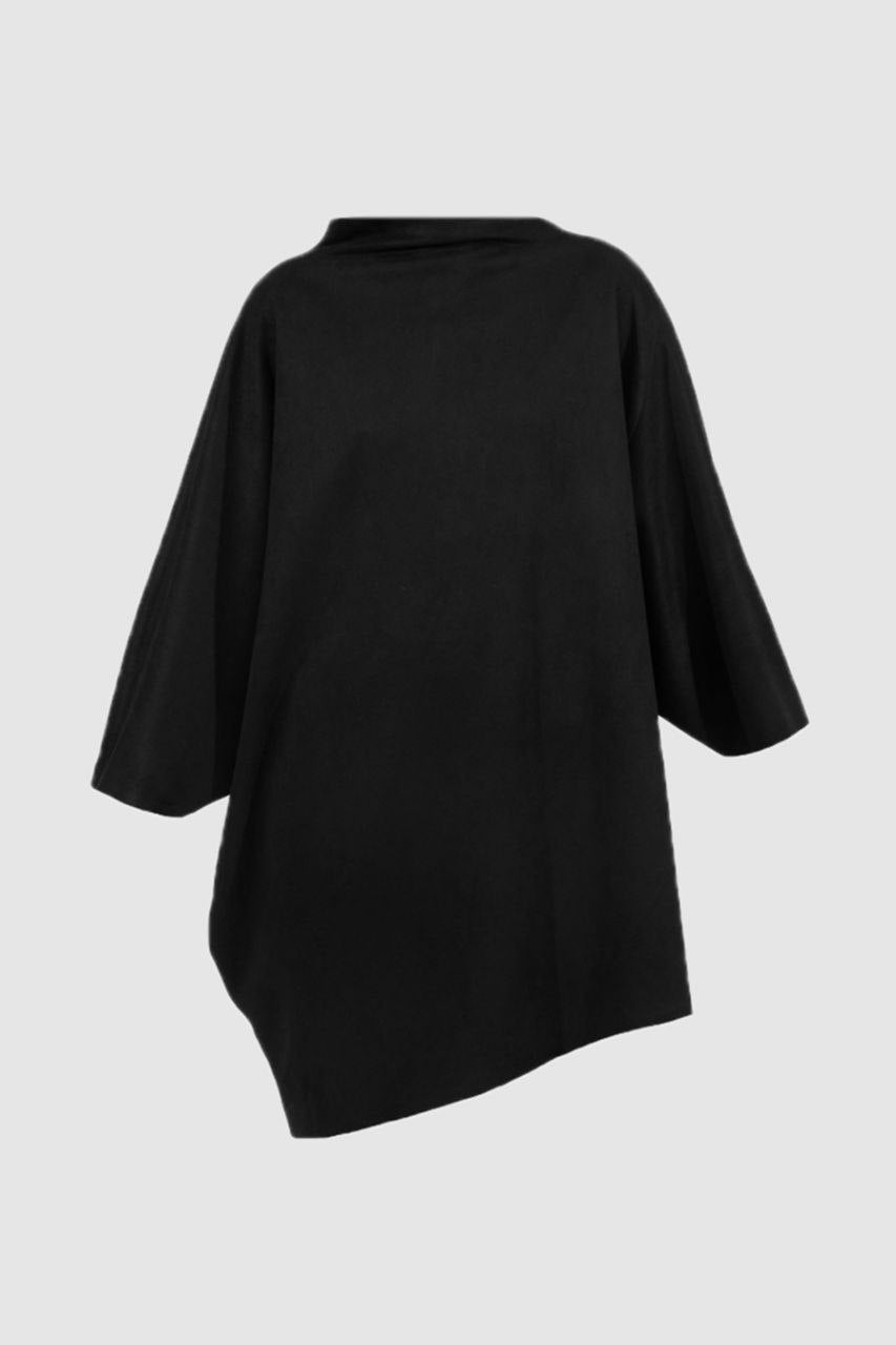 Black Suede Asymmetrical Dress