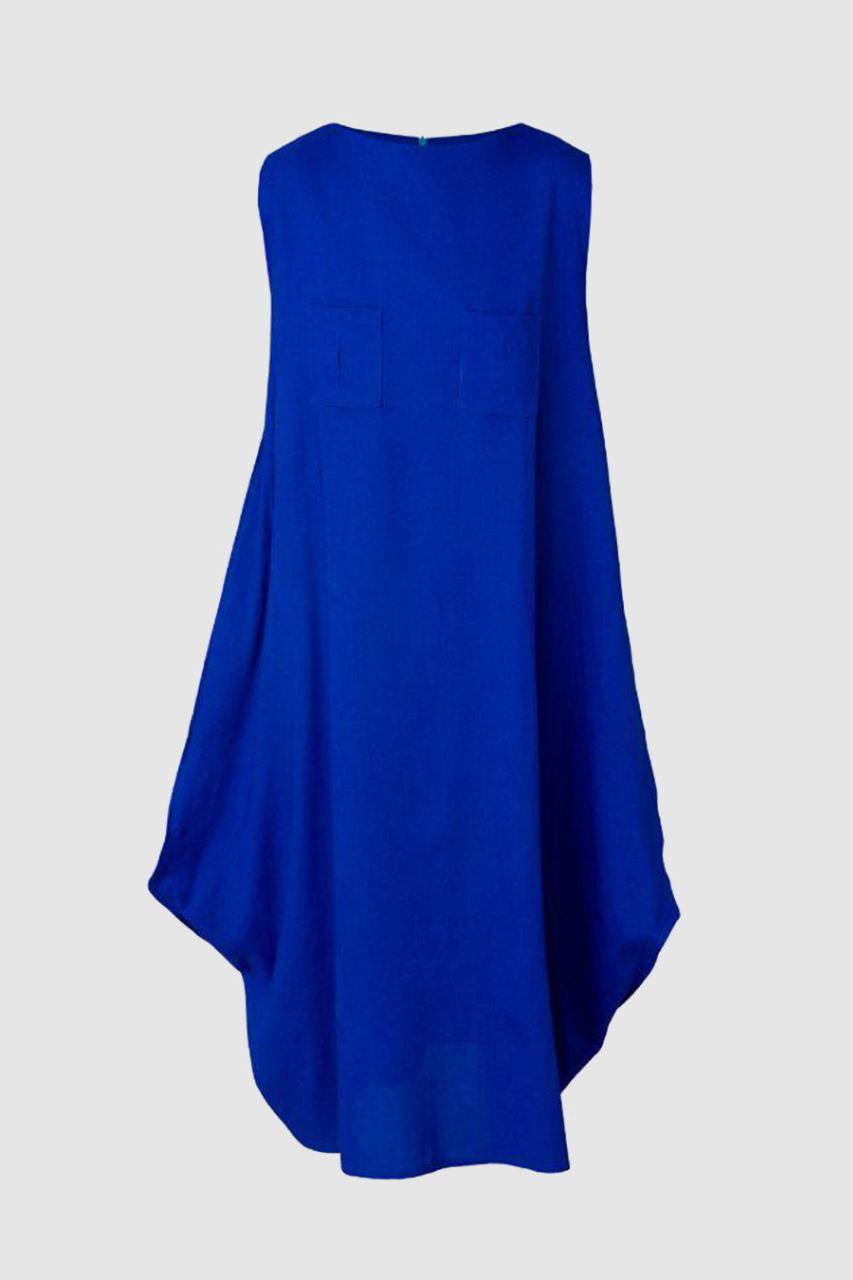 Blue Diamond Linen Dress