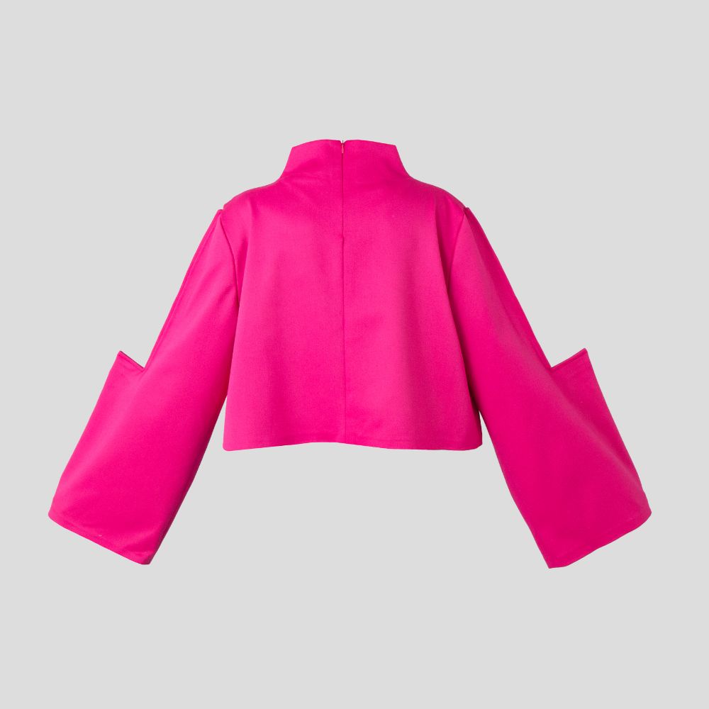 Pink L Sleeve Blouse