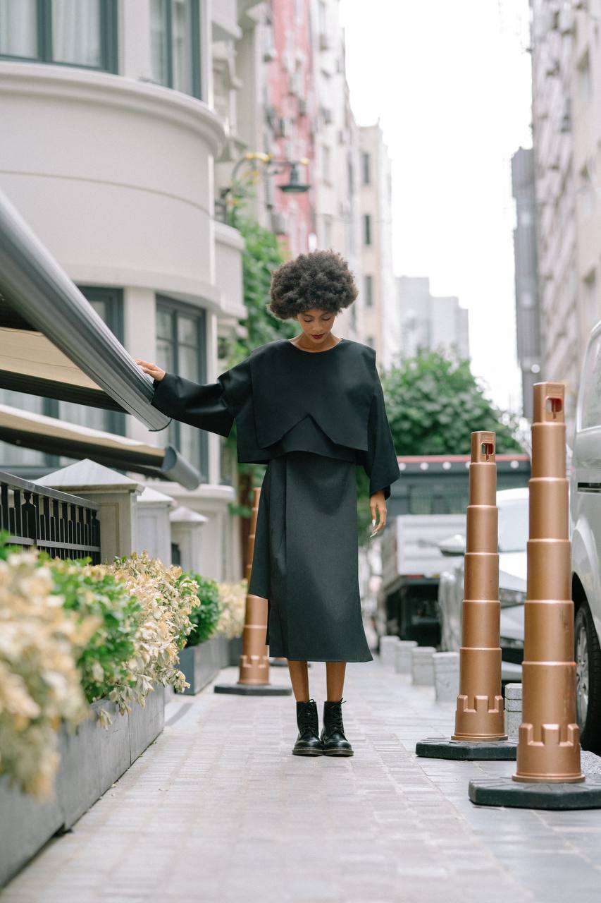 Dark Grey Short Side Skirt