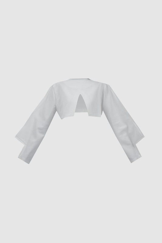 White Crop Triangle Blouse