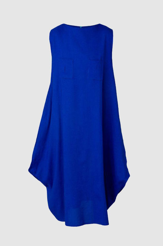 Blue Diamond Linen Dress