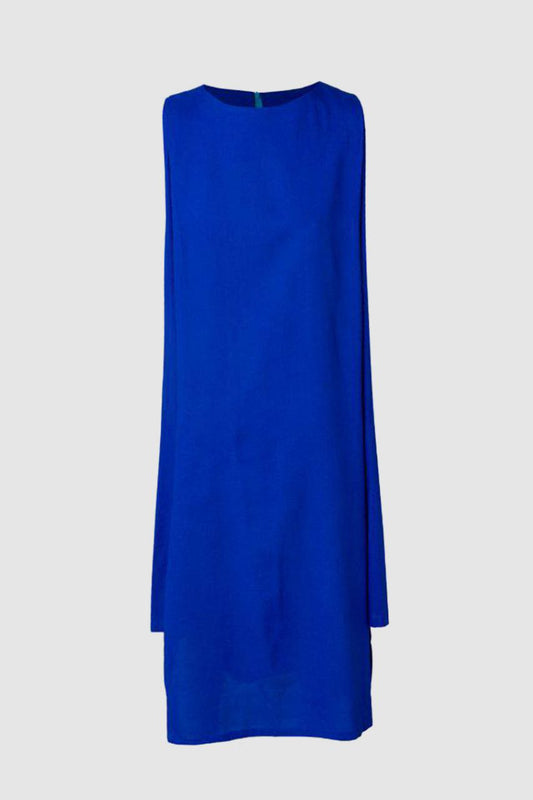 Blue Step Linen Dress